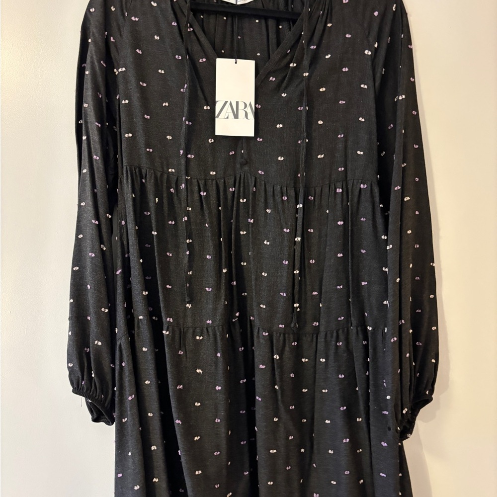 Zara Black Polka Dot Dress